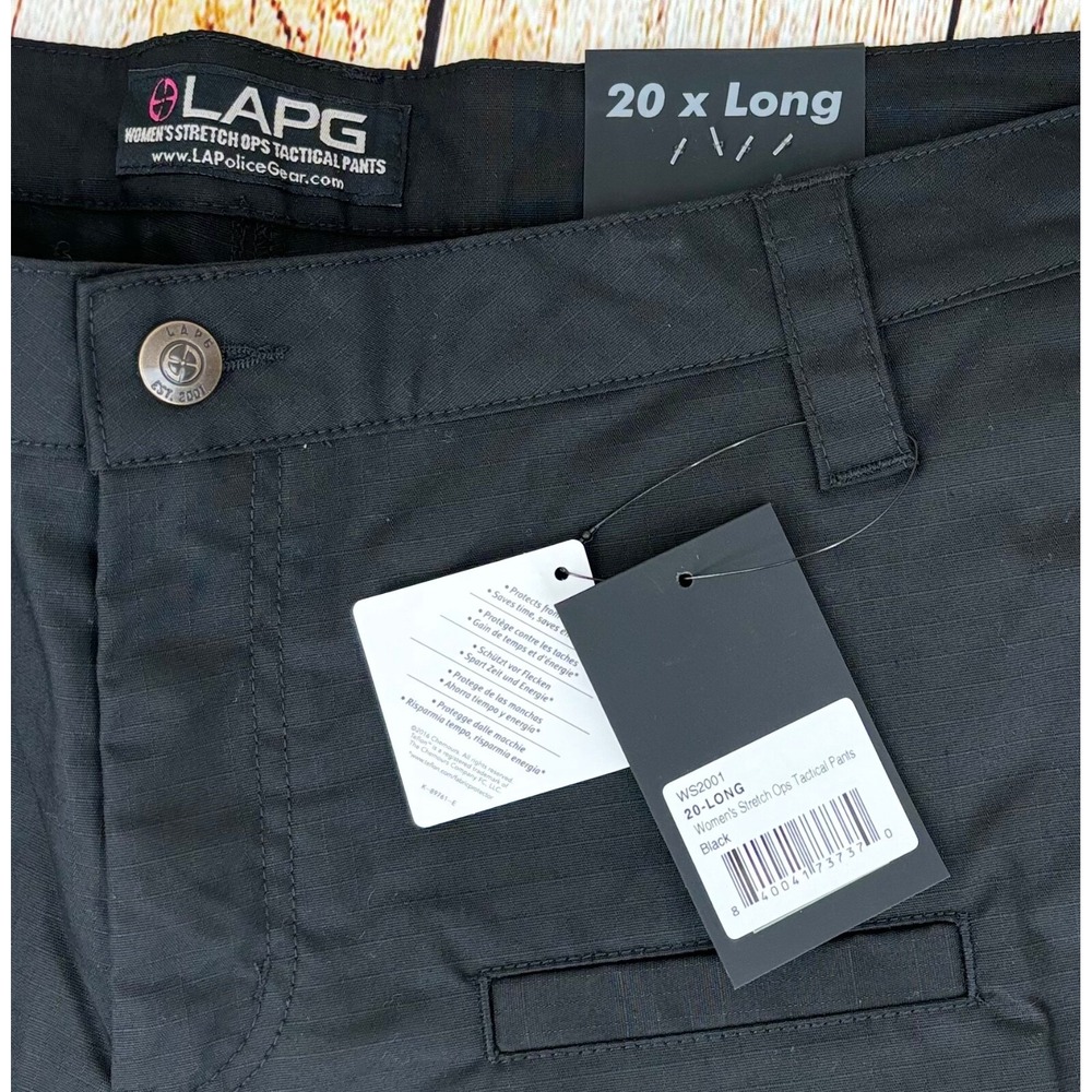 LAPG Pants Womens Size 20 Long Black Stretch ops Tactical Cargo Utility Ripstop - Picture 8 of 9